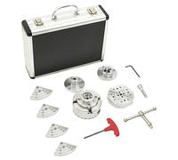 vidaXL Steel Self-Centering Wood Chuck Set, 3.75 Inch Diameter with Interchangeable Jaws, Ideal for Machine Tools and Wood Lathe Projects, Durable and Efficient