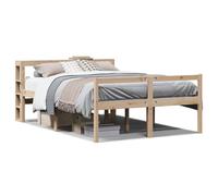 vidaXL Senior Bed with Headboard Bed Base Bed Frame 140x190 cm Solid Wood Pine