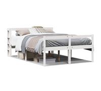 vidaXL Senior Bed with Headboard Bed Frame White 120x200 cm Solid Wood Pine