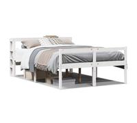 vidaXL Senior Bed with Headboard Bed Frame White 140x200 cm Solid Wood Pine