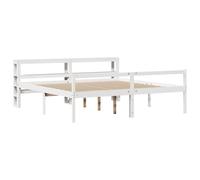 vidaXL Senior Bed with Headboard Bed Frame White 200x200 cm Solid Wood Pine