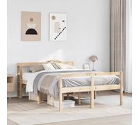 vidaXL Senior Bed with Headboard Bed Frame Bed Base 160x200 cm Solid Wood Pine