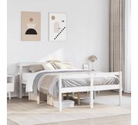 Senior Bed with Headboard without Mattress White 120x190 cm Small Double