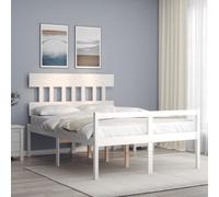 vidaXL Senior Bed without Mattress White 120x200 cm Solid Wood