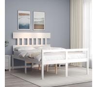 Bed Frame Bedroom Platform Bed Frame Bedstead with Headboard Solid Wood vidaXL