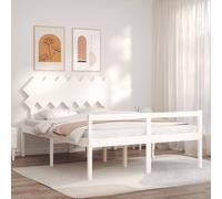 vidaXL Senior Bed without Mattress White 140x200 cm Solid Wood