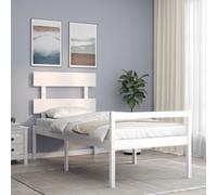 vidaXL Senior Bed without Mattress White 90x200 cm Solid Wood