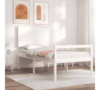 Bed Frame Bedroom Platform Bed Frame Bedstead with Headboard Solid Wood vidaXL