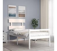 vidaXL Senior Bed without Mattress White Single Solid Wood