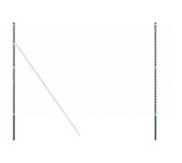 vidaXL Set of 2 garden fence posts made of powder-coated steel, height 210 cm, corrosion-resistant, weatherproof, supports various fence formats, has a