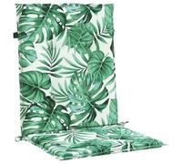 vidaXL Set of 2 Outdoor Chair Cushions with Leaves Pattern | Waterproof Oxford Fabric Comfortable Foam Filling Perfect for Balcony or Living Room, Rectangular 100 x 50