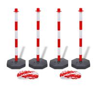 vidaXL Set of 4 Chain Posts and 2 Plastic Chians of 10 m Each