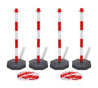 vidaXL Set of 4 Chain Posts and 2 Plastic Chians of 10 m Each Security Barrier