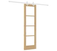 vidaXL Set of sliding door 'Orkdal' in solid wood natural and white with complete hardware for interior use 61 x 198.5 cm Minimalist design living room bedrooms interior wood elegant modern bedroom