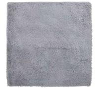 vidaXL shaggy rug high pile light grey polyester - indoor outdoor area rug/throw carpet 120x120 cm - wrinkle-resistant, non-slip mat for living/bedroom/office/entryway/terrace use