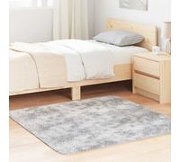 vidaXL Shaggy Rug - Silver Grey Square 120x120 cm Polyester High Pile - Elegant Non-Slip Area Throw Carpet for Living Room Bedroom Office Garden Outdoor