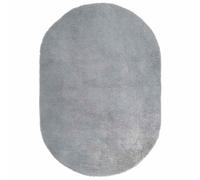 vidaXL shaggy rug high pile oval light grey 300x200 cm - polyester carpet for living room, bedroom, office or garden