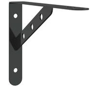 vidaXL Shelf Brackets 4 pcs 23.5x2.5x15.5 cm Black Stainless Steel