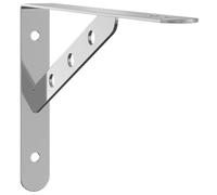 vidaXL Shelf Brackets Wall-Mounted 4 pcs 23.5x2.5x15.5 cm Silver Stainless Steel