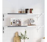 vidaXL Shelf Brackets 4 pcs 30x2.5x15.5 cm Silver Stainless Steel