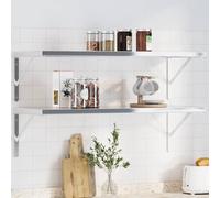 vidaXL Shelf Brackets 4 pcs 40x2.5x25 cm Silver Stainless Steel