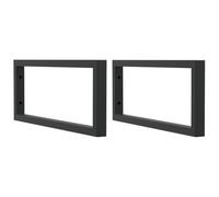 vidaXL Shelf Brackets - Rectangular Black Steel Washbasin & Towel Support 20 x 50 cm, 2 pcs