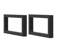 vidaXL Shelf Brackets for Washbasin 2 pcs Black Rectangular Steel