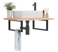 vidaXL Shelf Brackets - Black Steel for Washbasin Support/Towel Rail/Shelf Support - 20x50 cm - Rectangular Design