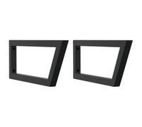 vidaXL Shelf Brackets for Washbasin Support – Trapezium Steel, Black 20x50 cm, 2 pcs