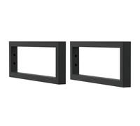 vidaXL Shelf Brackets for Washbasin Support - Black Steel Rectangular, 15x40 cm, DIY-Ready, Wall/Table Mount