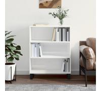 vidaxL Shelf Cabinet High Gloss White 69.5x32.5x90 cm Engineered Wood
