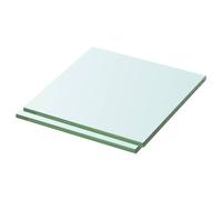 vidaXL 2x Shelves Panel Glass Clear Glass Sheet Plate for Display Case Storeroom Cabinet Slatwall Shop Easy to Wipe Clean Thick Glass 30x30cm