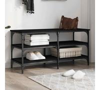 vidaXL Shoe Bench Black 100x38.5x49 cm Engineered Wood