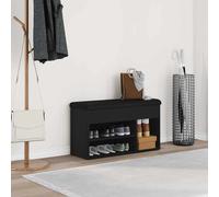 VidaXL Shoe Bench Black 80 X 30 X 45 Cm Engineered Wood