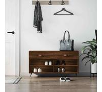 vidaXL Shoe Bench Brown Oak 102x35x55 cm Engineered Wood 02 UK HOT