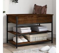 vidaXL Shoe Bench Brown Oak 70x42.5x50 cm Engineered Wood