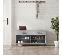 vidaXL Shoe Bench Concrete Grey 102x35x55 cm Engineered Wood