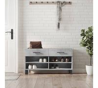 vidaXL Shoe Bench Concrete Grey 102x35x55 cm Engineered Wood