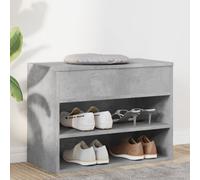 vidaXL Shoe Bench Concrete Grey 60x30x45 cm Engineered Wood