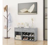vidaXL Shoe Bench Concrete Grey 80x30x45 cm Engineered Wood