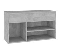 vidaXL Shoe Bench Concrete Grey Engineered Wood Organiser Cabinet