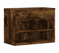 vidaXL Shoe Bench Decorative Hallway Shoe Storage Rack Cupboard Organiser Shelf Stand Storage Cabinet Rack Bench Smoked Oak Engineered Wood