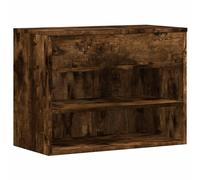 vidaXL Shoe Bench Decorative Hallway Shoe Storage Rack Cupboard Organiser Shelf Stand Storage Cabinet Rack Bench Smoked Oak Engineered Wood