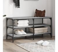 vidaXL Shoe Bench Grey Sonoma 100x38.5x49 cm Engineered Wood