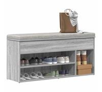 vidaXL Shoe Bench Grey Sonoma 102x30.5x45 cm Engineered Wood