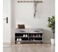 vidaXL Shoe Bench Grey Sonoma 102x35x55 cm Engineered Wood