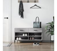 vidaXL Shoe Bench Grey Sonoma 102x35x55 cm Engineered Wood