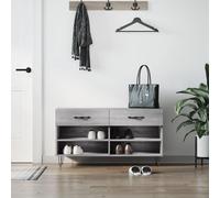 vidaXL Shoe Bench Grey Sonoma 102x35x55 cm Engineered Wood