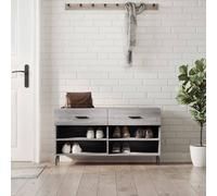 vidaXL Shoe Bench Grey Sonoma 102x35x55 cm Engineered Wood