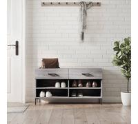 vidaXL Shoe Bench Grey Sonoma 102x35x55 cm Engineered Wood